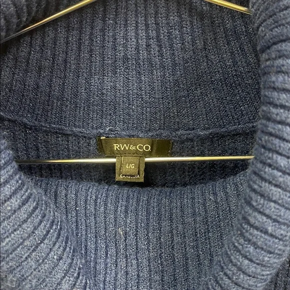 RW&CO. Navy Ribbed Turtleneck Sweater - Picture 2 of 3